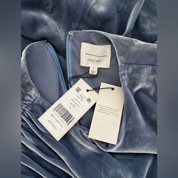 CINQ À SEPT Rebeka Gathered Velvet Mini Dress size 8 - Picture 13 of 14